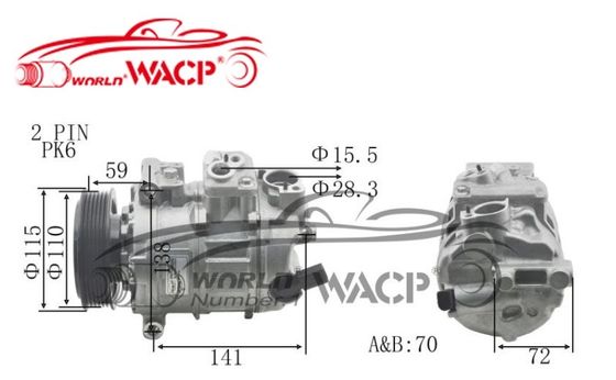 DCP32045 Vehículo 7SEU Compresor de desplazamiento para Audi A3 para VW Golf WXAD025