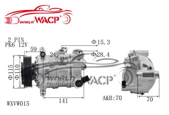 5N0820803 5N0820803C Compresor de aire acondicionado para automóviles para VW Golf7 para Audi A3 para Skoda Fabia para asiento WXVW015
