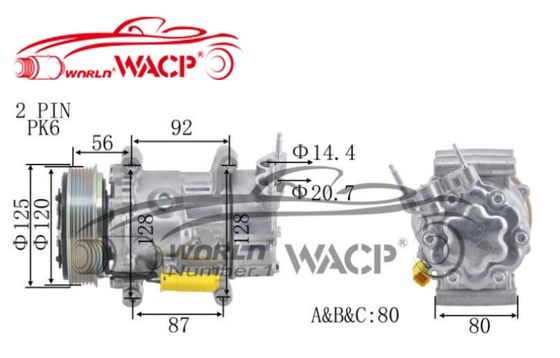 Compresor de aire acondicionado para automóviles para Peugeot Partner 1007 1608881380 WXPG008