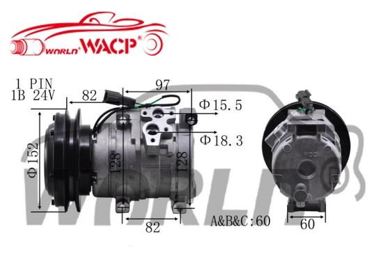 10S15C 1B Compresor de ac para camión para Komatsu Caterpillar Hitachi 2473000510 4472204052 WXTK002