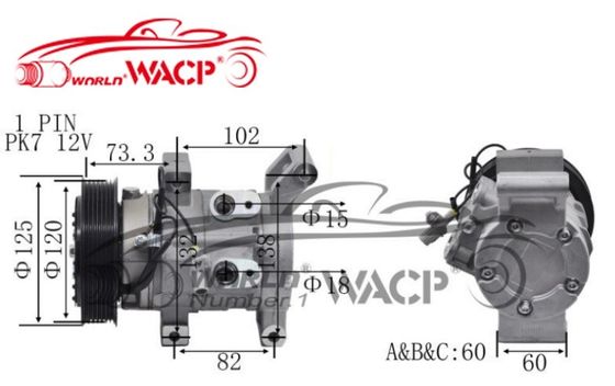 2473006840 Compresor de aire acondicionado automático para Toyota HiluxVigo 2003-2007 WXTT016