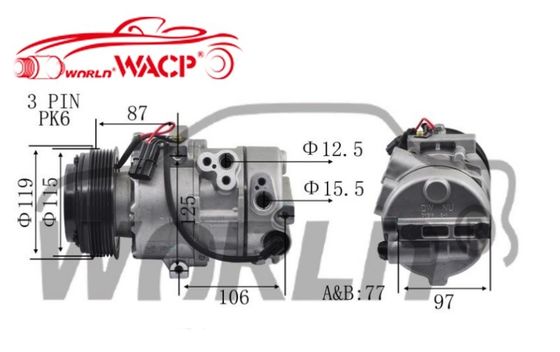 ACP1550000S Compresor de aire acondicionado para automóviles para Kia K3 para Sportage DW16 6PK WXKA025