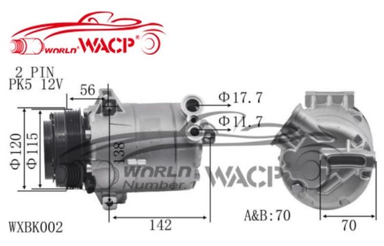 PXE16 5PK Compresor de desplazamiento variable para Buick Lacrosse 2.4 WXBK002