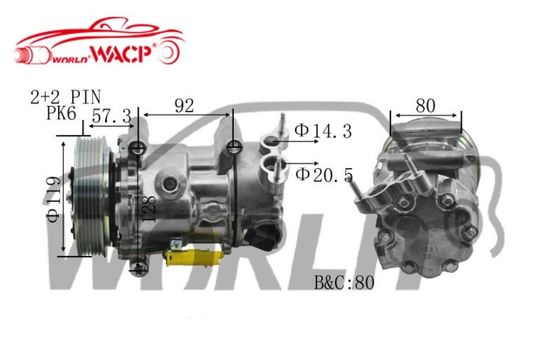 RC. ¿Qué quieres decir?600.082 Compresor de aire para automóviles para el SD6C12 CITROEN C4 C4 LOUNGE ADAPTAÇÃO PEUGEOT 307/208 WXPG009