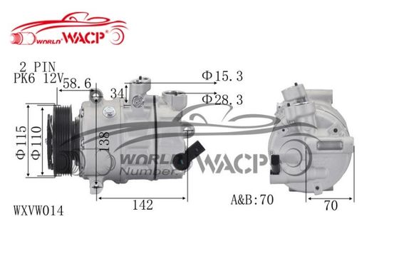 DCP32045 1K0820803G Alta precisión para Audi A3 para VW Golf6 para Caddy para Skoda Octavia Compresor WXVW014