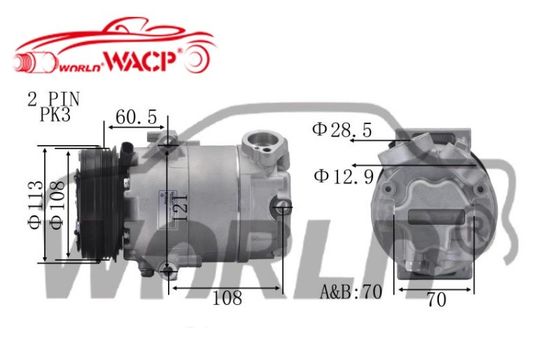 RC. ¿Qué quieres decir?600.108 5U0820803K AC. ¿Qué es eso?100.1758 Compresor de aire acondicionado para automóviles para Volkswagen Fox Voyage WXVW045
