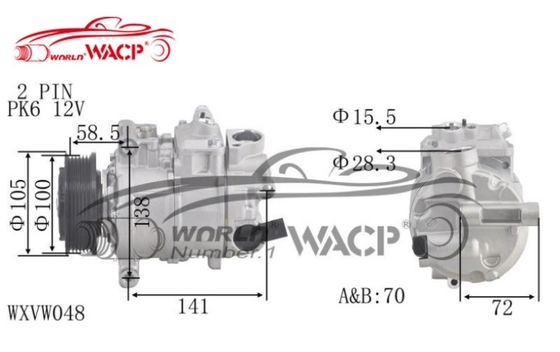 DCP32065 aire acondicionado de compressor para automóviles para VW T5 Amarok Multivan WXVW048